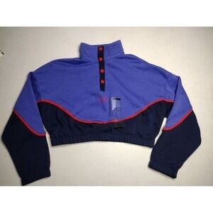 Nike Kids Girls‎ Blue Red Cropped Pullover Sweatshirt Size S